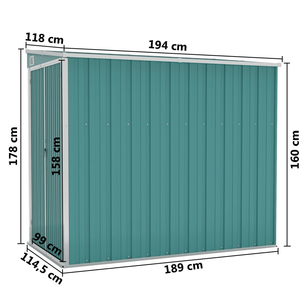 Wall-mounted Garden Shed Green