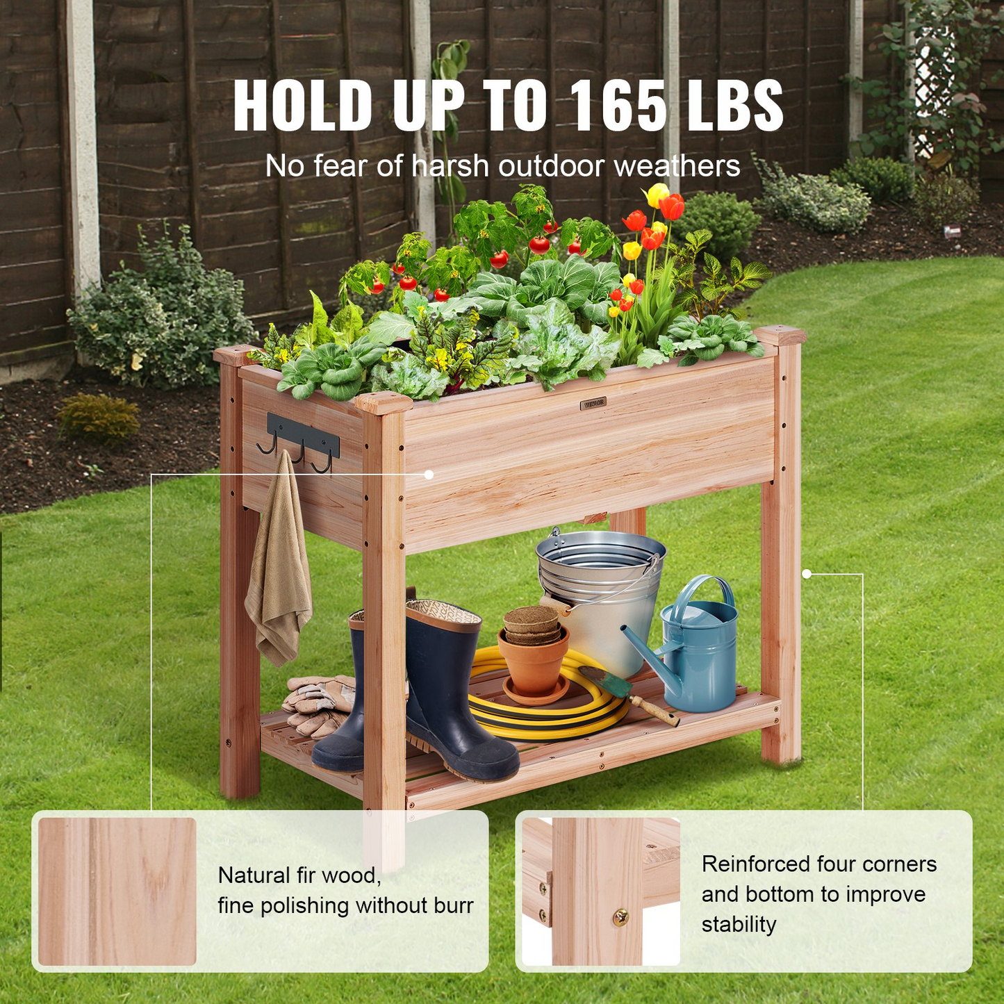 Wooden Raised Garden Bed Planter Box