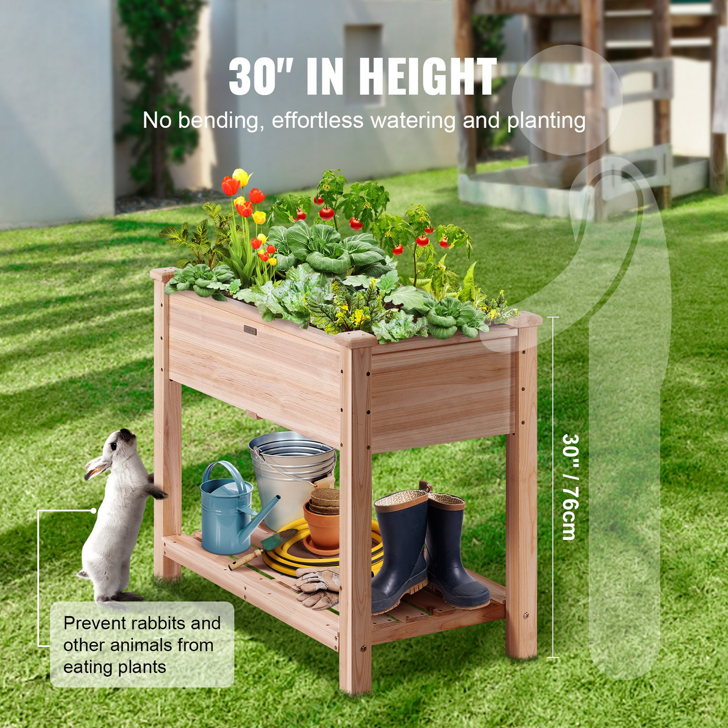 Wooden Raised Garden Bed Planter Box