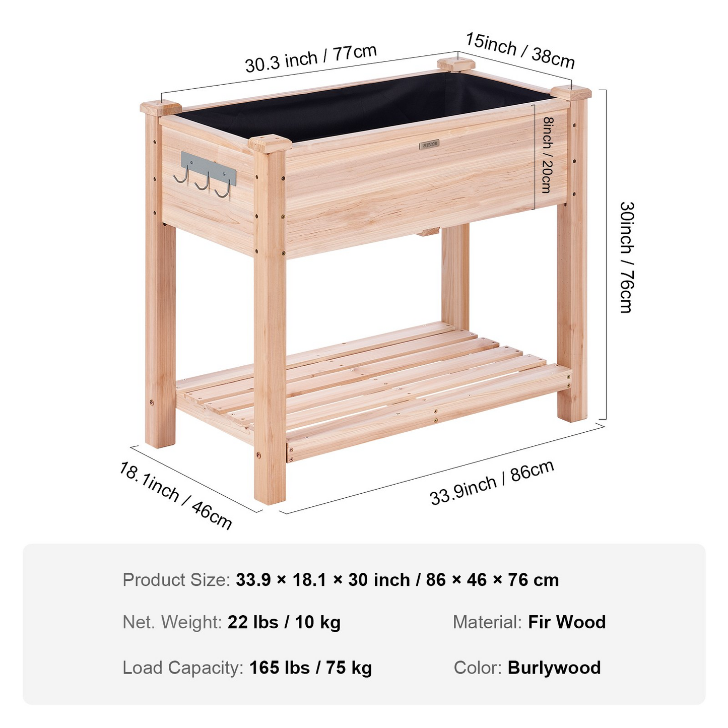 Wooden Raised Garden Bed Planter Box