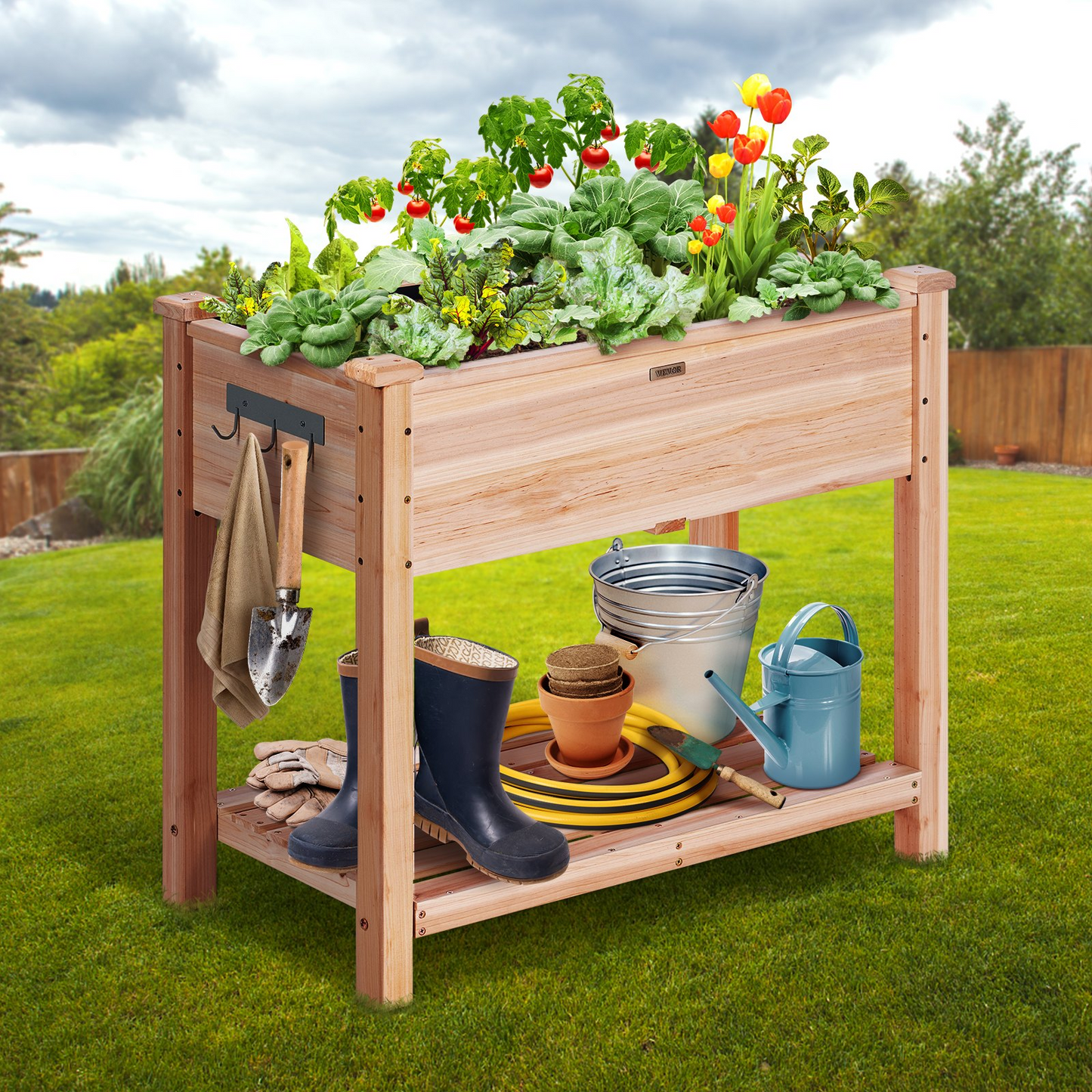 Wooden Raised Garden Bed Planter Box