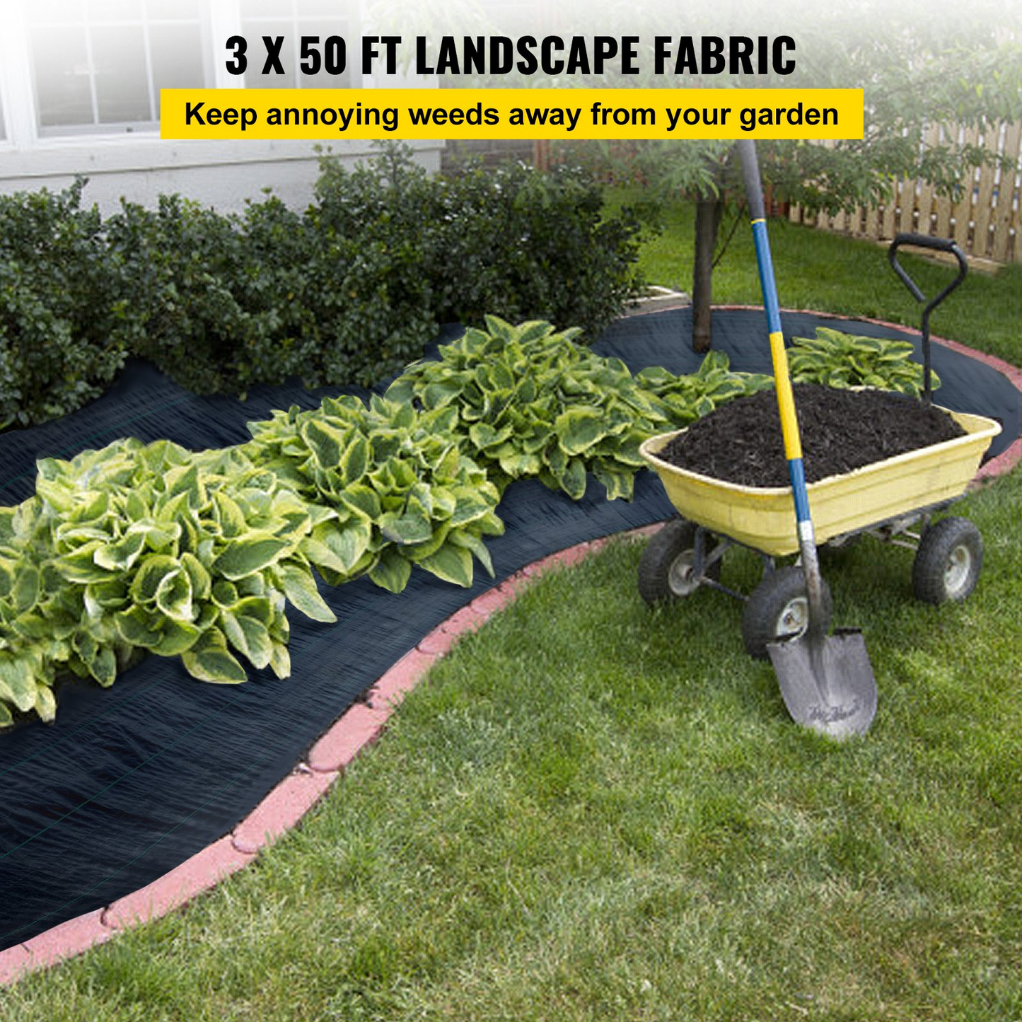 3FTx50FT Premium Weed Barrier Fabric Heavy Duty 5OZ