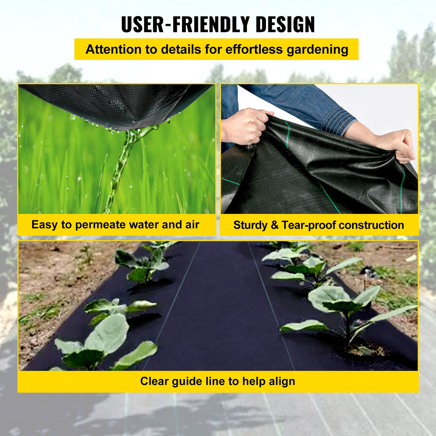 3FTx50FT Premium Weed Barrier Fabric Heavy Duty 5OZ