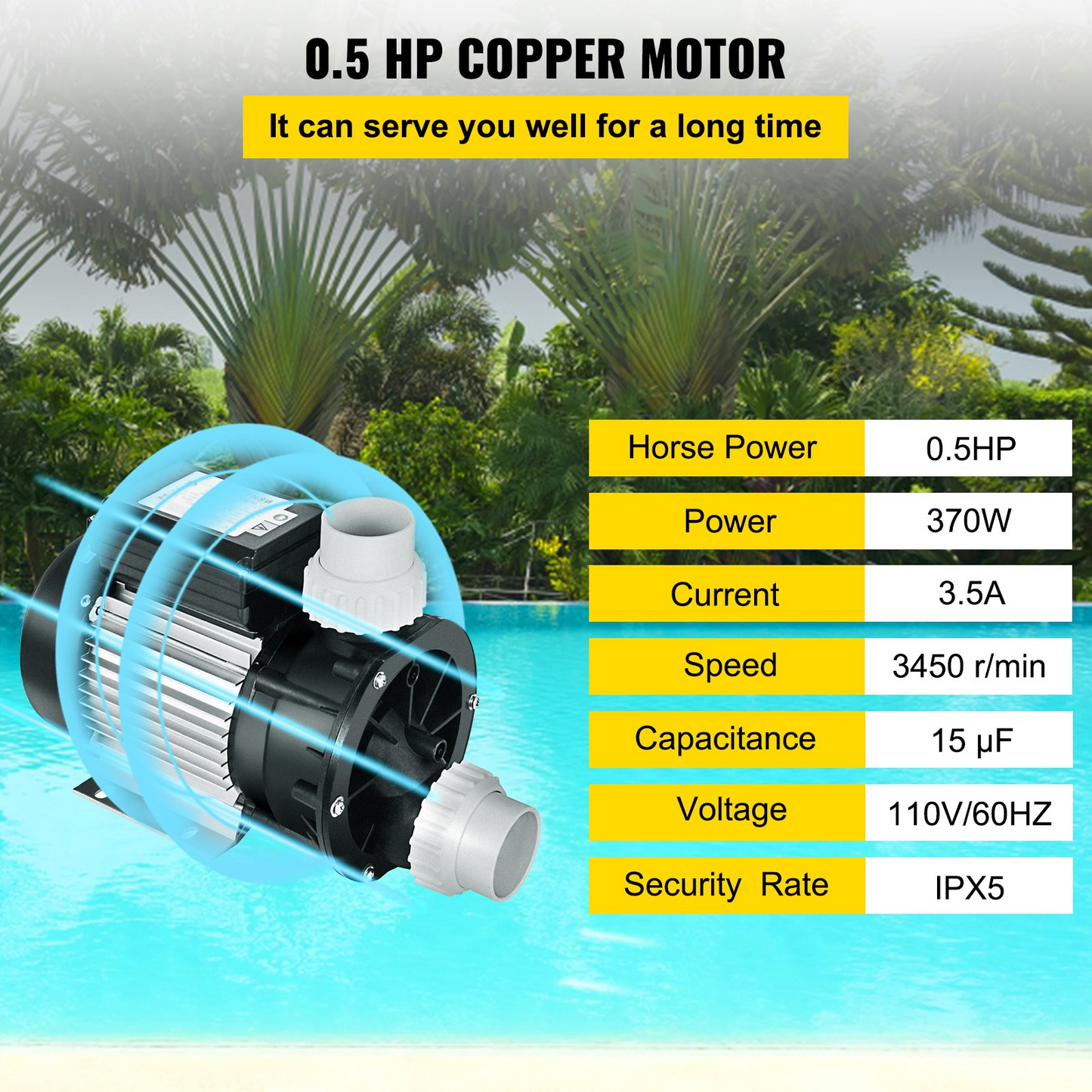 Swimming 1/2 HP 110V Hot Tub