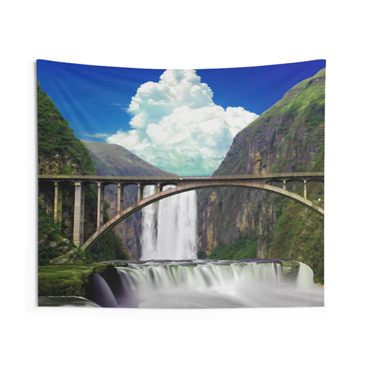 Waterfall over Bridge Tapestry