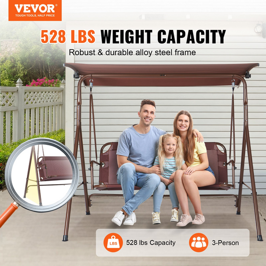 3-Person Patio Swing Chair