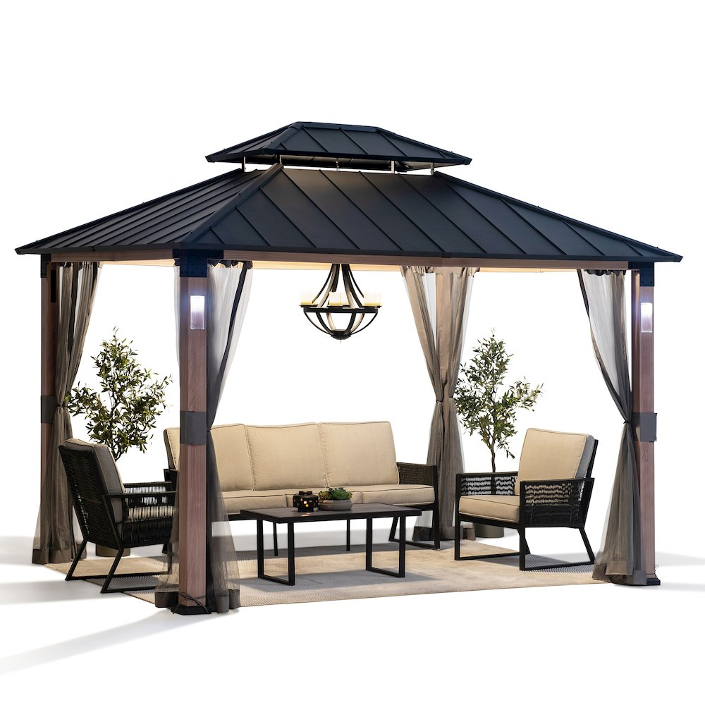 Hardtop Gazebo with Netting