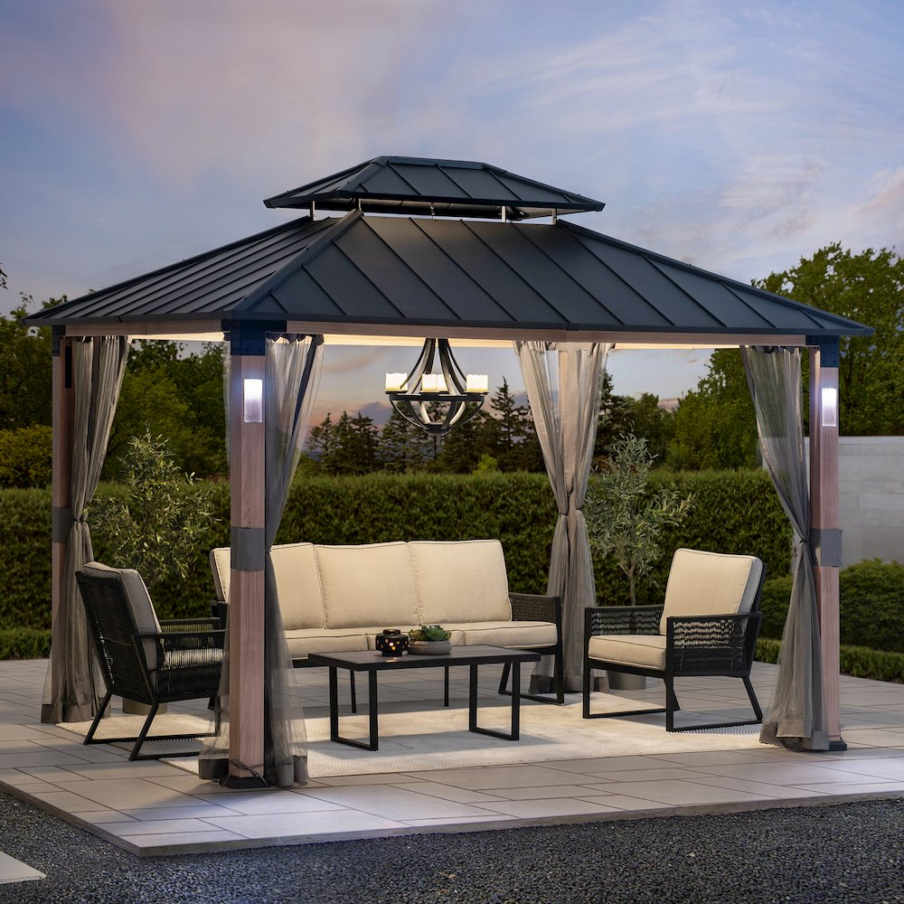 Hardtop Gazebo with Netting