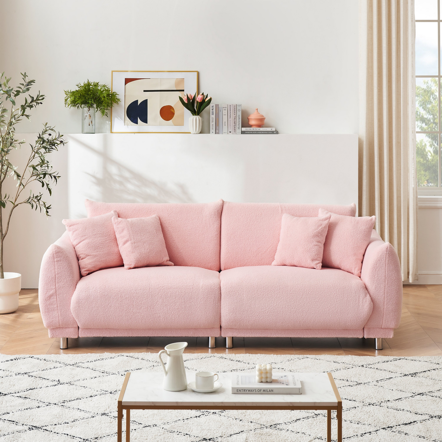 teddy pink sofa