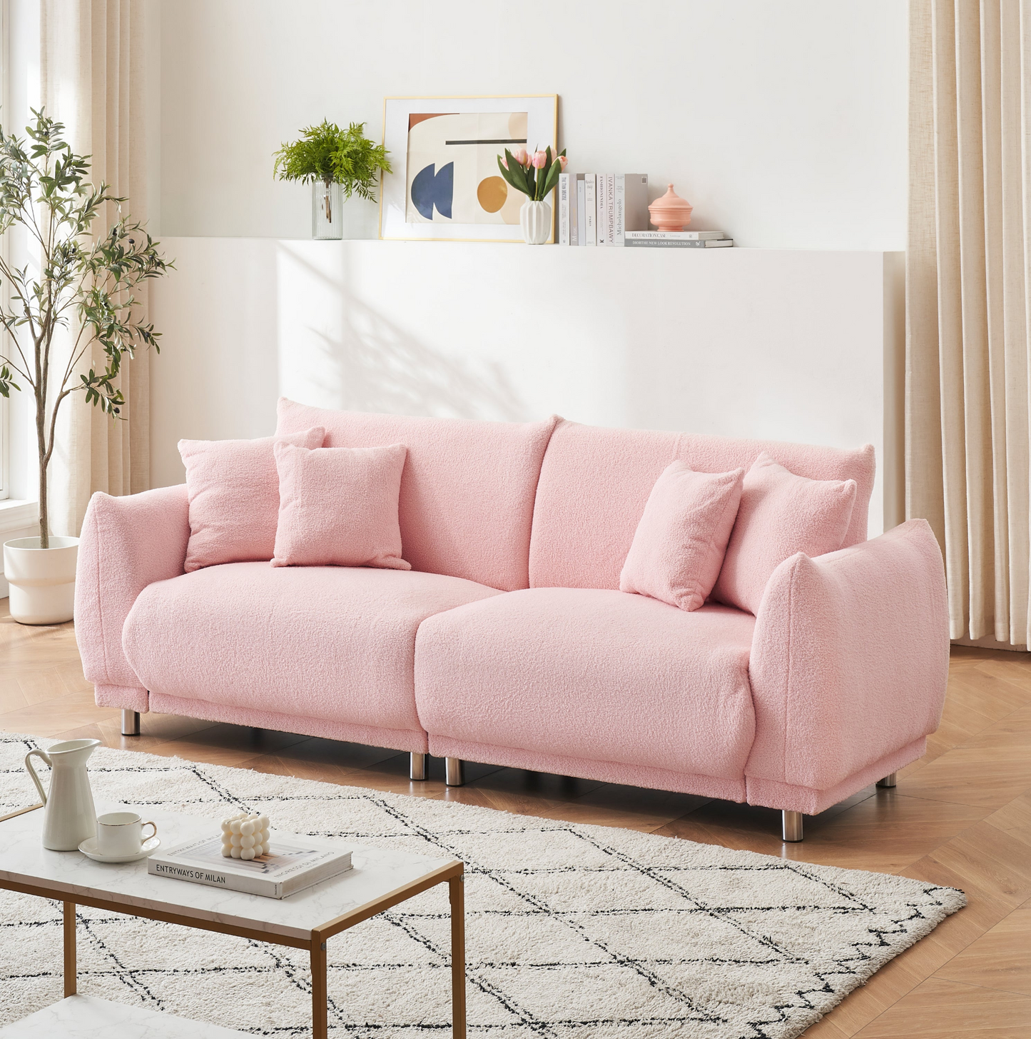 teddy pink sofa