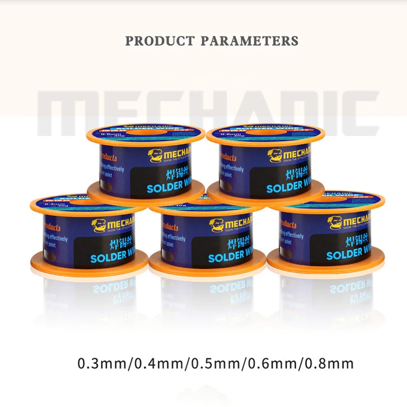 2Pcs/lot MECHANIC DS6 Rosin Core Solder Wire 0.3/0.4/0.5/0.6/0.8mm 40g BGA Soldering Wire Rework Tools Flux 1.0-3.0%