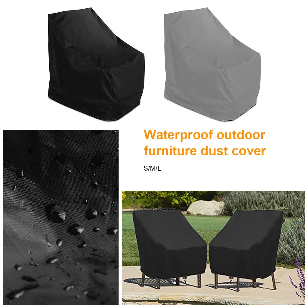 Stacked Chair Dust Cover Waterproof Dust-proof Patio Garden Furniture Protector Furniture Organizer for Outdoor Sofa Armchair