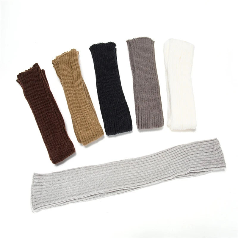 Winter Women Arm Warmers Knitted Woolen Arm Sleeve Fine Long Knitted Fingerless Gloves Casual Warm Soft Female Gloves Hot Sale