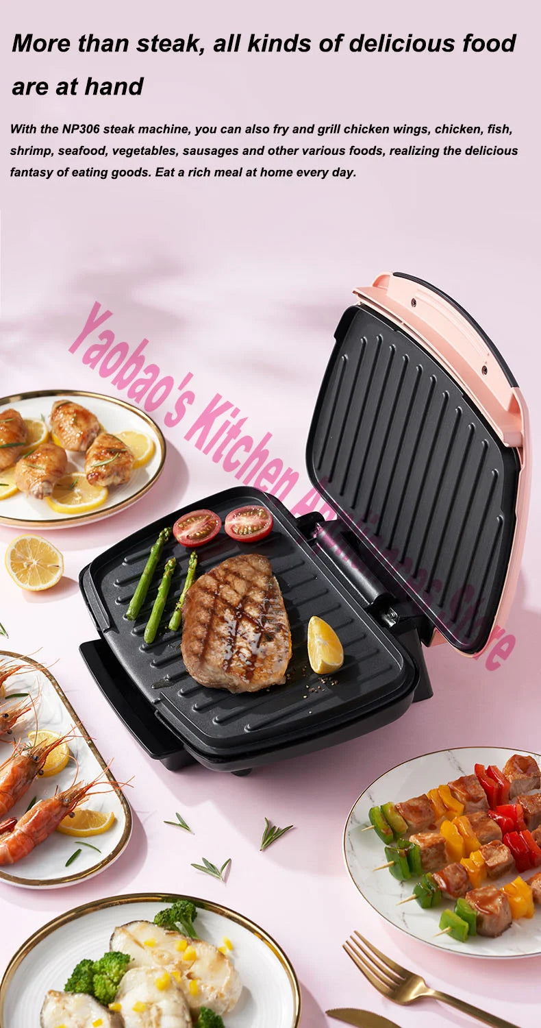 220V Beef Steak Machine Commercial Griddle Electric Griddle Grill Household Non-Stick Pan Steak Machine 1000W