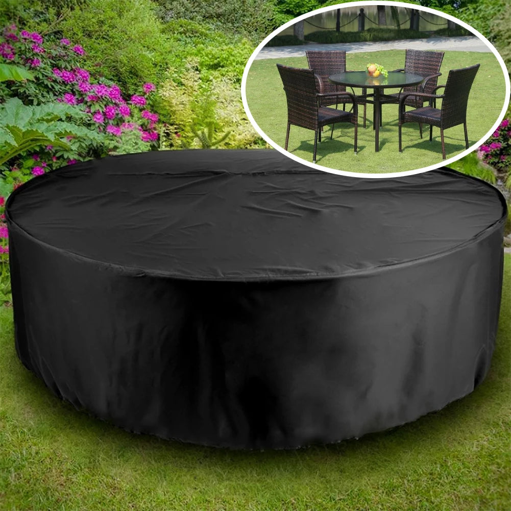 15 Sizes Outdoor Garden Furniture Cover Round Table Chair Set Waterproof Oxford Wicker Sofa Protect Patio Rain Snow Dust Covers