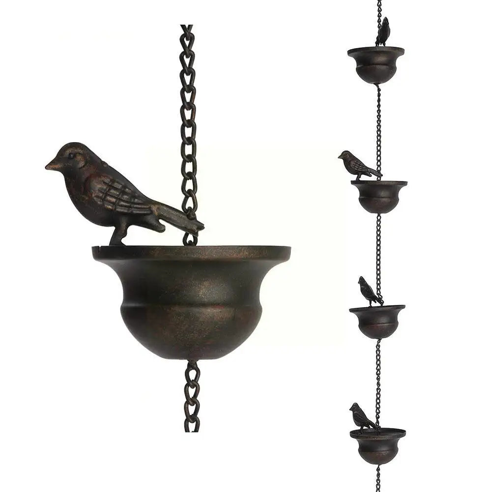 2.4/M Rain Chain Japanese Style Corridor with Drainage Chain Villa Bird Cup Rain Chain Decorative Downspout for Gutters 빗물 R5D6