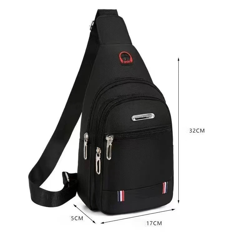 2024 New waterproof and wear-resistant men's trendy chest bag  single shoulder crossbody bag men's chest casual backpack