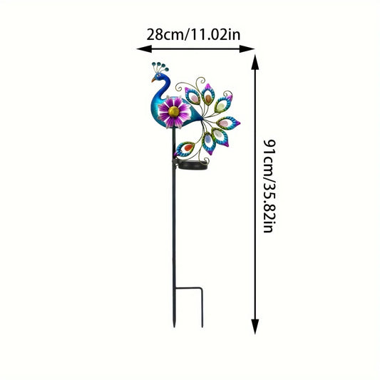 1pc peacock, colorful solar light, suitable for garden, patio, lawn, doorway, pond, balcony, decoration