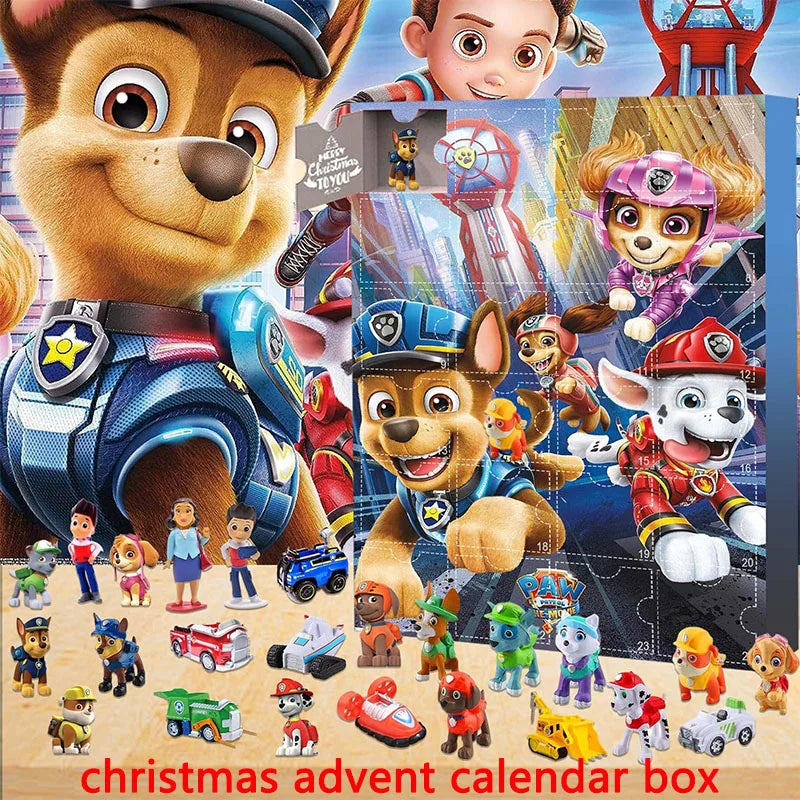 Wholesale Paw Patrol Accessories Christmas Advent Calendar Blind Box Marvel Spiderman Doll Anime Figures Xmas Gift Kid Boy Toy