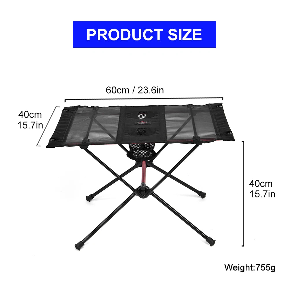 Widesea Camping Table Foldable Net Desktop Outdoor Desk Portable Ultralight Fishing Picnic Travel Detachable Furniture Storage