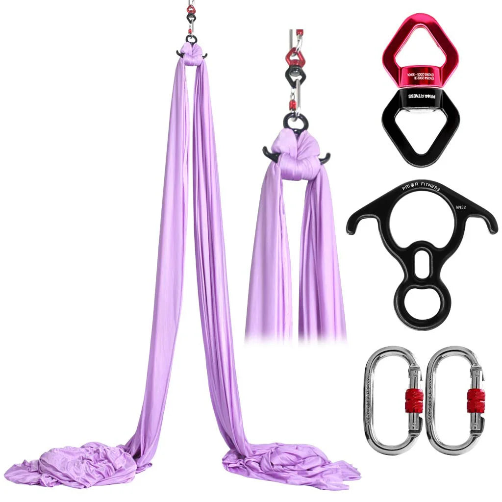 18m Yoga Aerial Silks Full Set Yoga Fitness kit for GYM Home Outdoor Anti-Gravity Body Building Yoga Belt Silk Swing Pilates