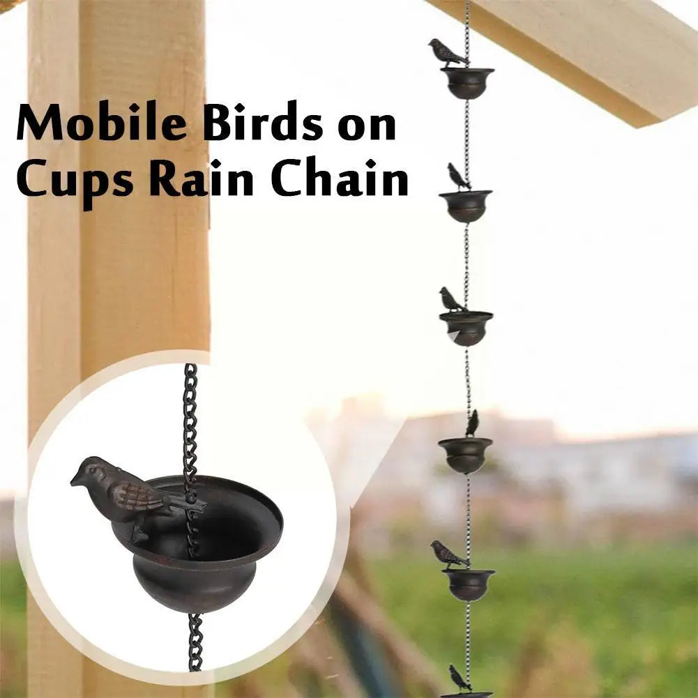 2.4/M Rain Chain Japanese Style Corridor with Drainage Chain Villa Bird Cup Rain Chain Decorative Downspout for Gutters 빗물 W9P2