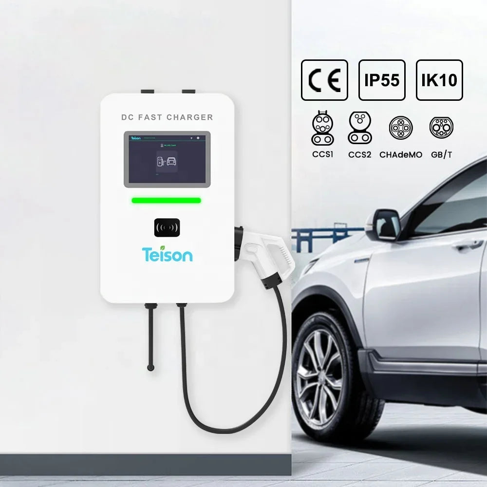 30KW DC Wall Mounted Home Ev Fast Charging Station CCS-1/2 For Electric Vehicles