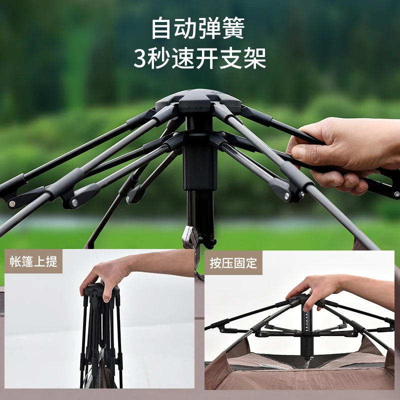 Tent outdoor portable fully automatic pop-up anti-storm rain thickening protective camping equipment