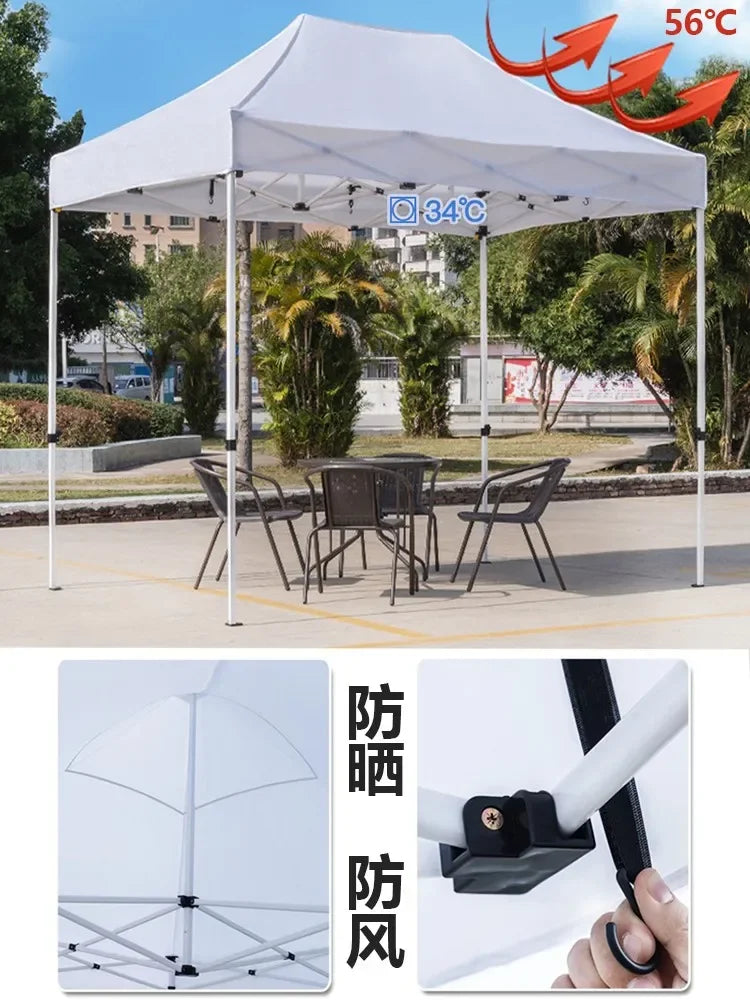 White tent, rainproof folding canopy, four corner umbrella, telescopic canopy, four foot canopy, simple canopy