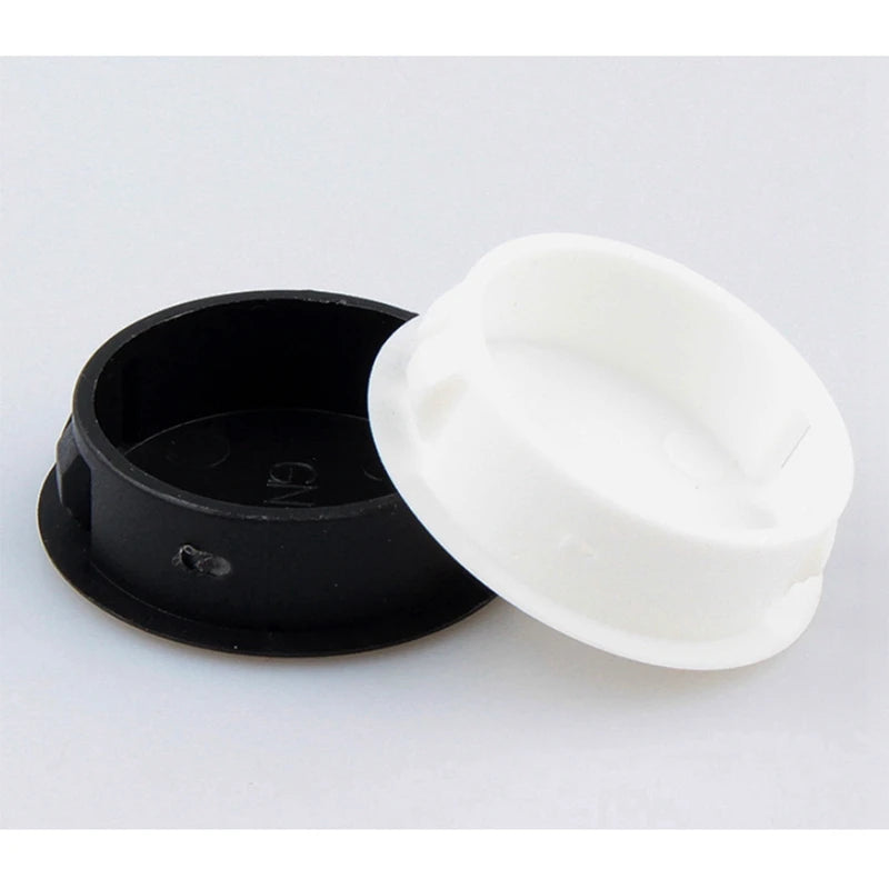 50 Pcs Garden Plastic Hole Plug Round Furniture Table Cover Clasp Type Sealing Cover Screw Hole Cover Black&White