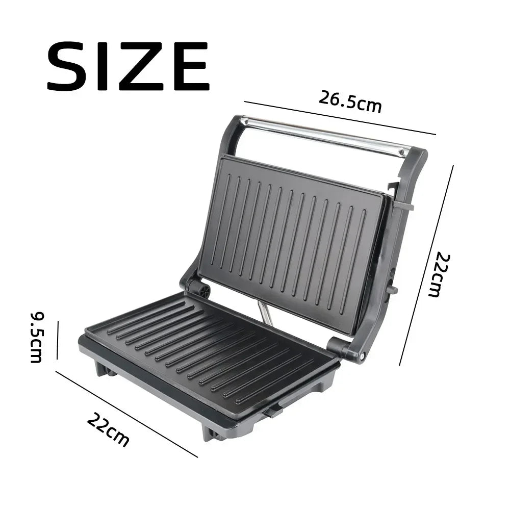 Home Grilled Steak Machine Double-sided Heating Panini Breakfast Machine Toast Burger Machine Smokeless Fried Barbecue