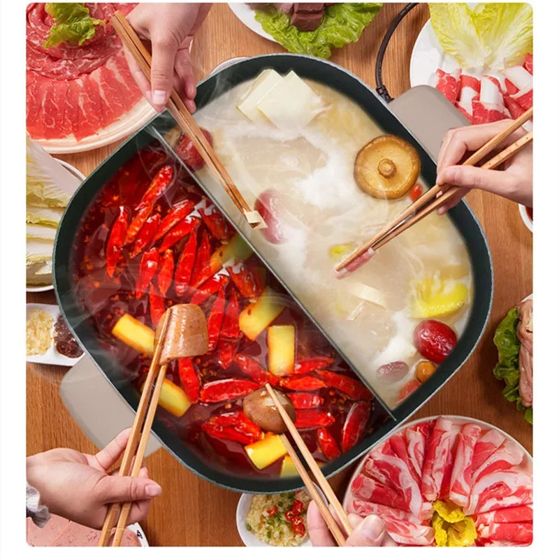 SUPOR Hotpot Cooking Pot Electric 5L Multi Function Household 2 Flavor Multicooker Electric Multicooker Non-stick Hot Pot