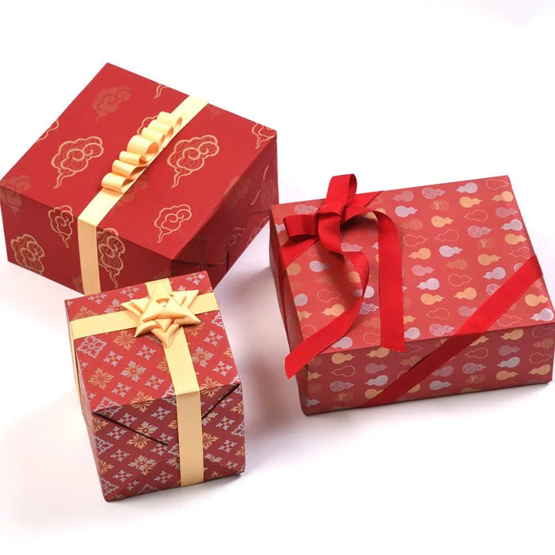 ackaging】Chinese Style Festive Red Box New Year Wedding Wrapping High-End Gift Paper