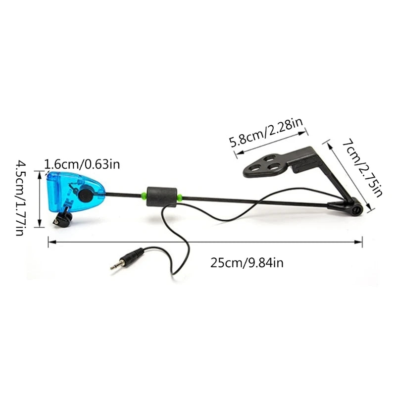 652D Fishing Bites Alarm Swinging LED Illuminated Indicator Tackle Tool Fishing Alarm Component Outdoor Fishing Swinging