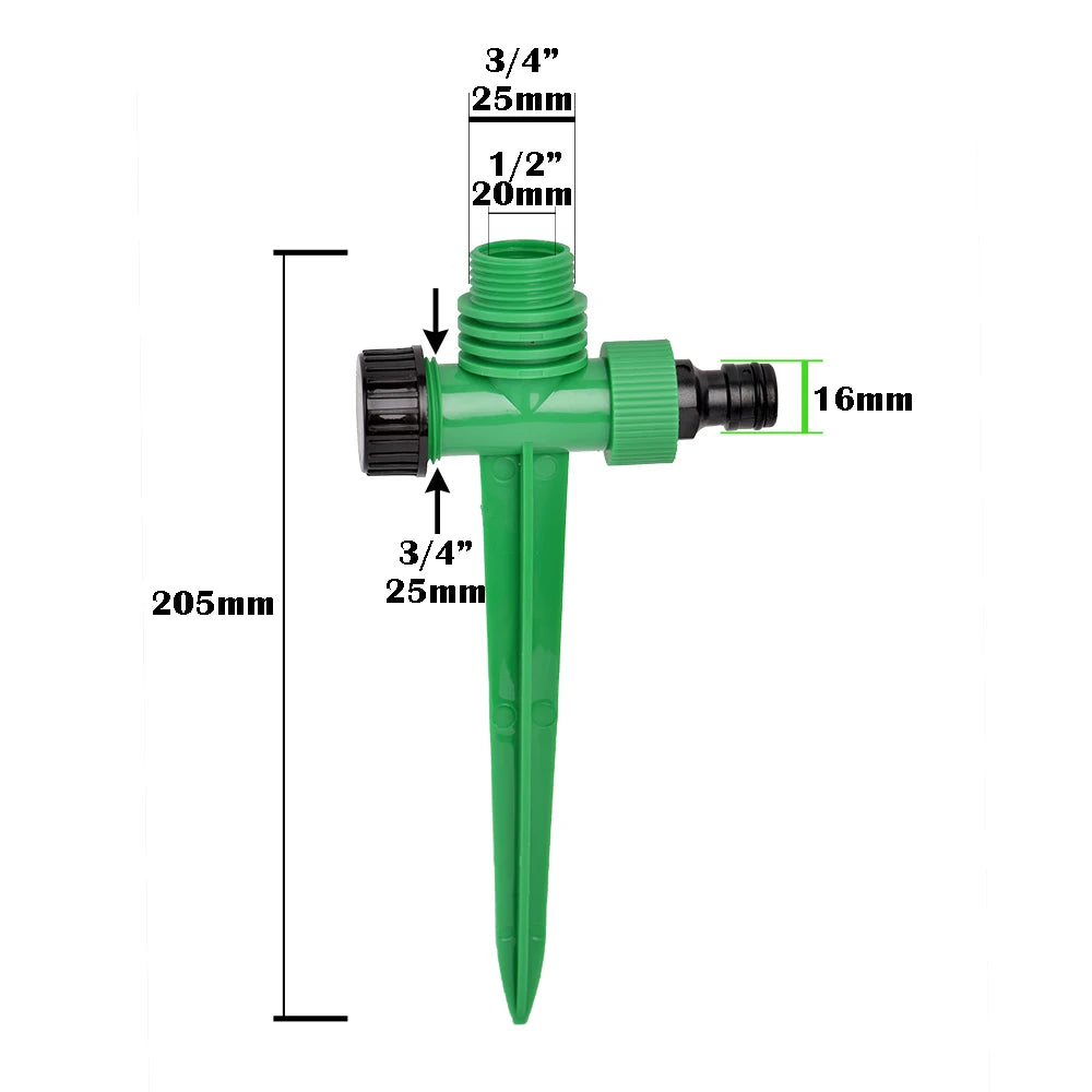 1Pcs Rotating Sprinkler 1/2" 3/4" Male Thread Scattering Nozzle 360 Degree Automatic Garden Lawn Irrigation Sprinklers