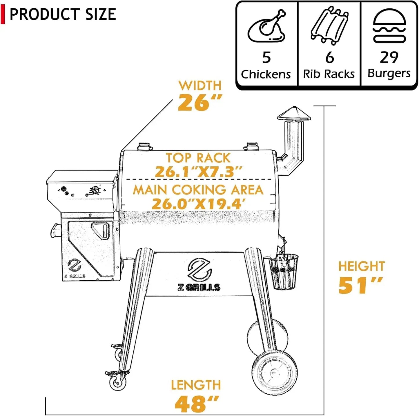 Upgrade 8 in 1 Wood Pellet Grill & Smoker for Outdoor Cooking, BBQ Grill with PID 2.0 Controller, LCD Screen, 697 sq, M