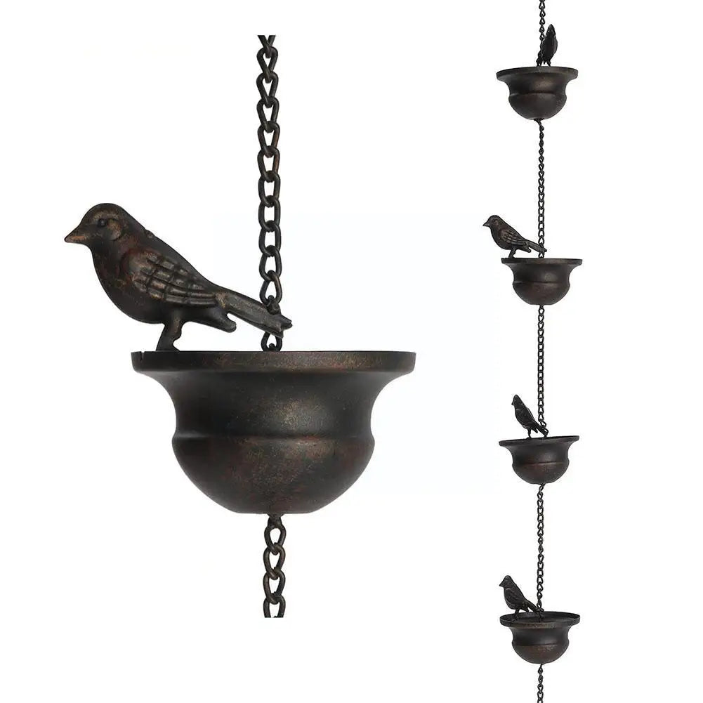 2.4/M Rain Chain Japanese Style Corridor with Drainage Chain Villa Bird Cup Rain Chain Decorative Downspout for Gutters 빗물 W9P2