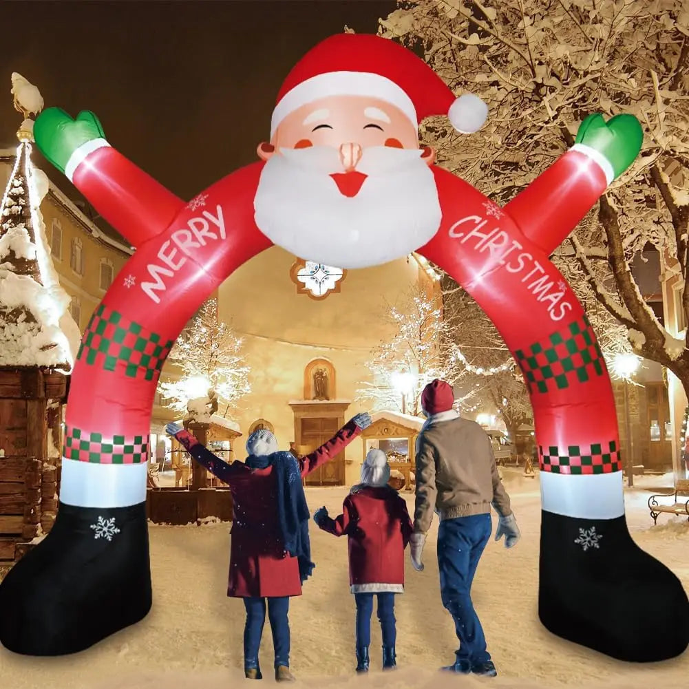 11 FT Christmas Inflatable Archway Decorations, Christmas Inflatable Santa Claus Arch Blow Up Yard Decorations