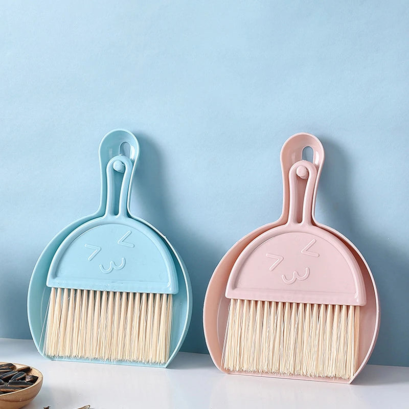 1 Pc Pink Multi-Purpose Mini Broom And Dustpan Set With Garbage Shovel For Table Desktop Cleaning