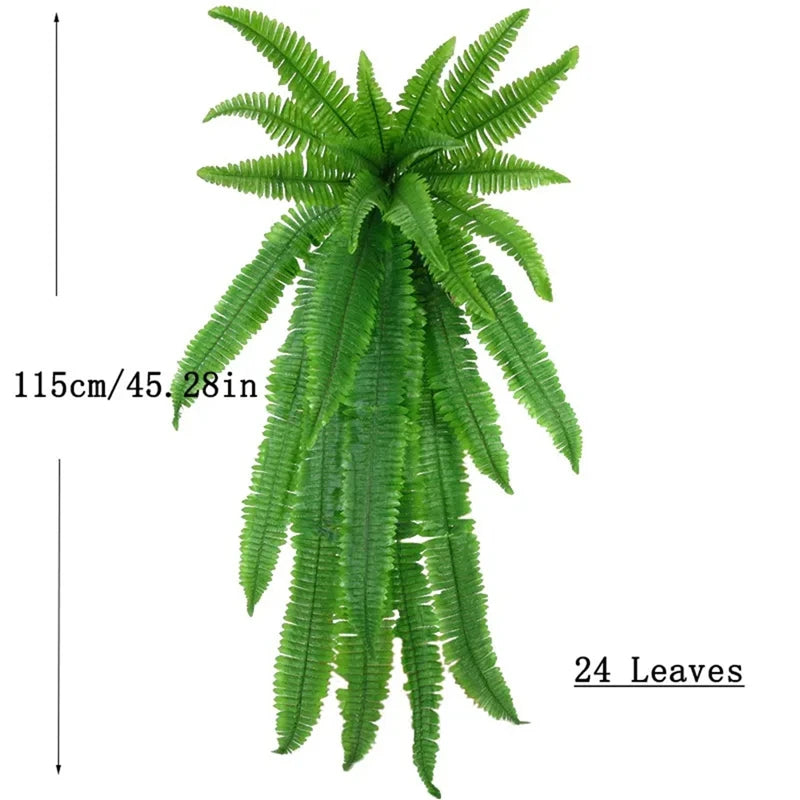 115Cm Wall Hanging Plants Artificial Persian Leaf Vine Fake Fern Leaves Silk Plant Green Wall Ivy For Garden Decor