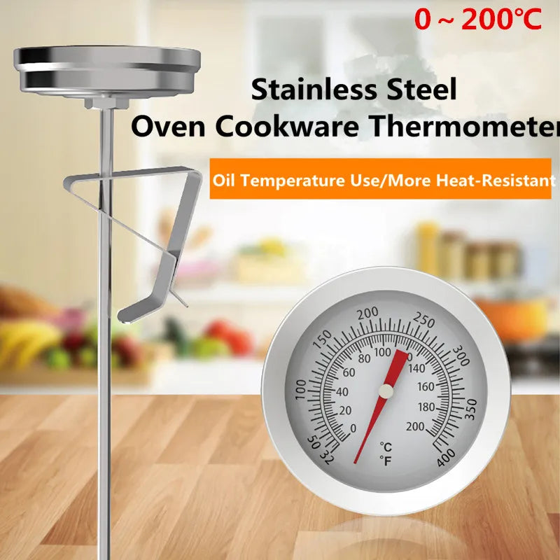 Stainless Steel Probe Oven Thermometer Kitchen Barbecue BBQ Food Milk Coffee Meat Gauge Home Temperature Cooking Tools 0~200℃