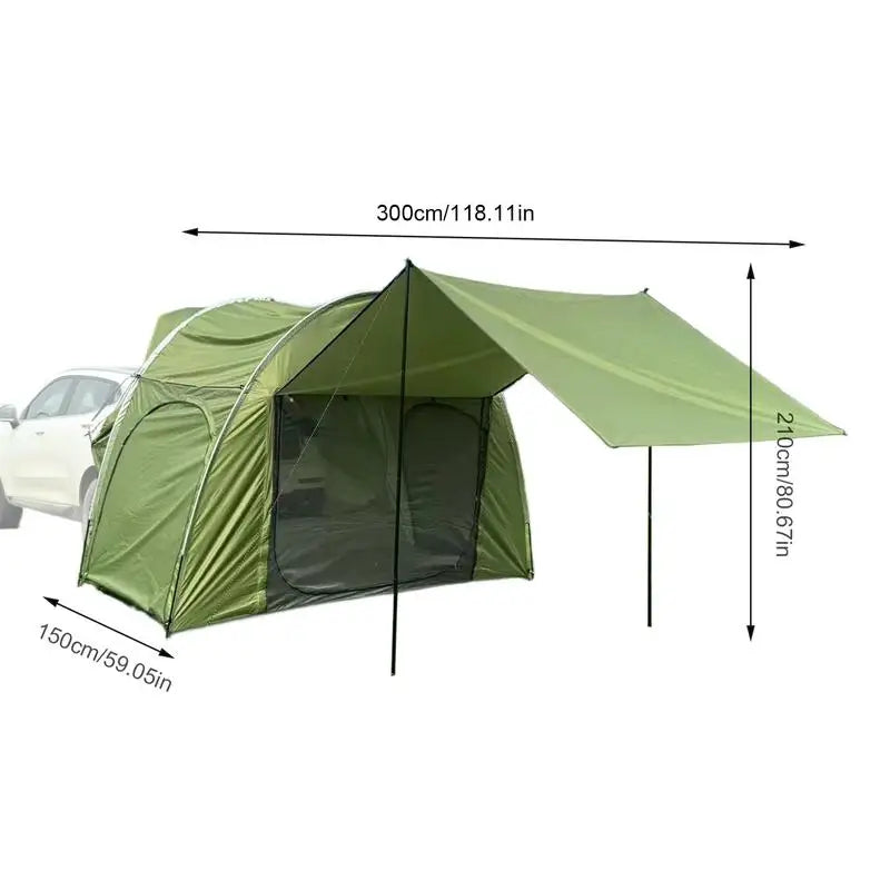 SUV Car Tent SUV Tent Camping Tarp With Awning Car Tailgate Shade Awning Tent For Camping SUV Camping Tent For Van MPV Truck