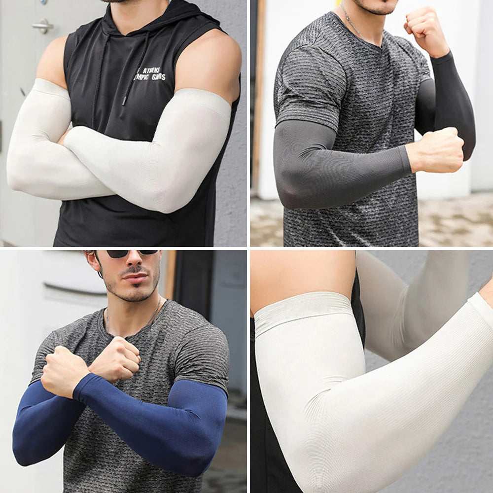 Anti-sunburn Sleeve Ice Silk Arm Covers Cycling Arm Sleeves Outdoor Sports Summer Sunscreen Sleeves For The Sun Cool Cuff mangas