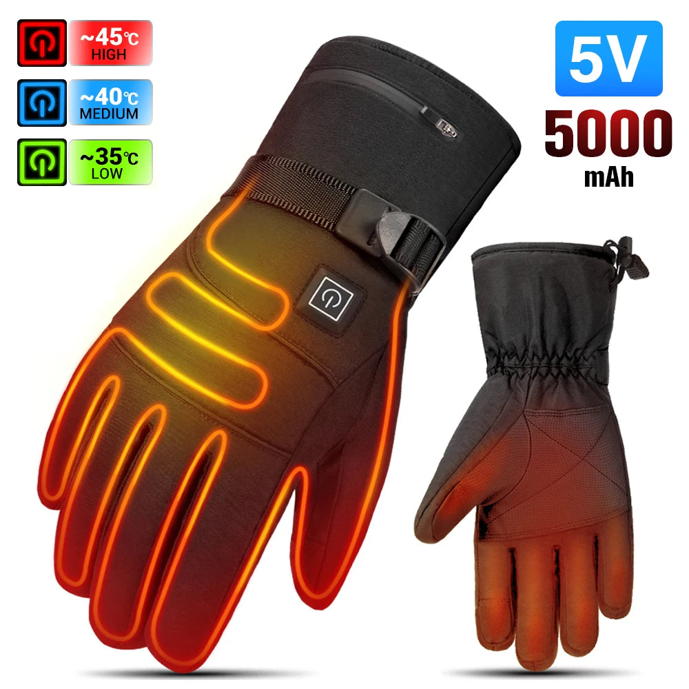 Heated Gloves Windproof Skiiing Motorcycle Riding Warm Gloves New Battery Powered Winter Thermal Heated Gloves Outdoor Sports