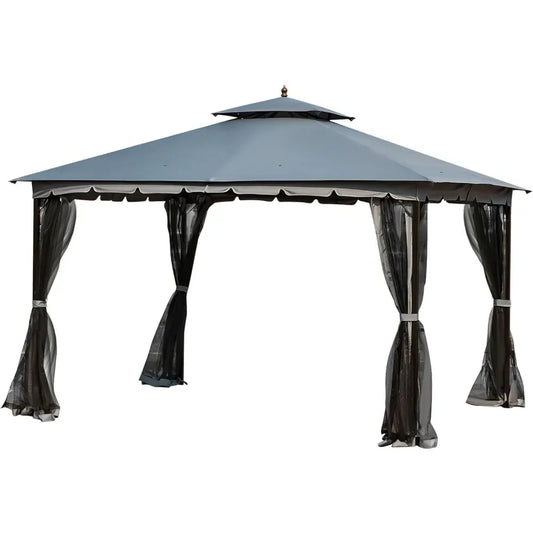 10x12 Outdoor Gazebo with Mosquito Netting, Patio Canopy Gazebos, Wind Resistant/Waterproof for Deck, Outdoor Gazebo