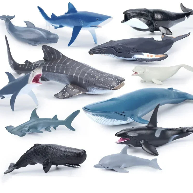 12 Styles Simulated Marine Sea Life Whale Shark Model Ocean Animals Dolphin Creative Home Decor Toys For Children Christmas Gift