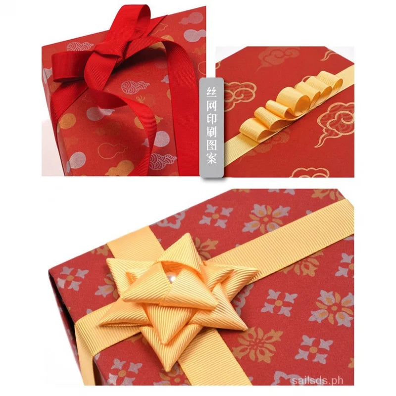 ackaging】Chinese Style Festive Red Box New Year Wedding Wrapping High-End Gift Paper