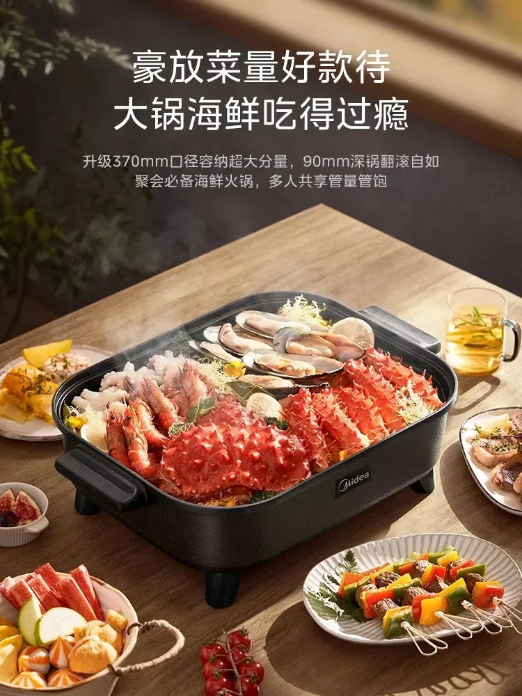 home use kitchen multifunctional Electric hot pot large firepower  integrated barbecue special for boiling and frying