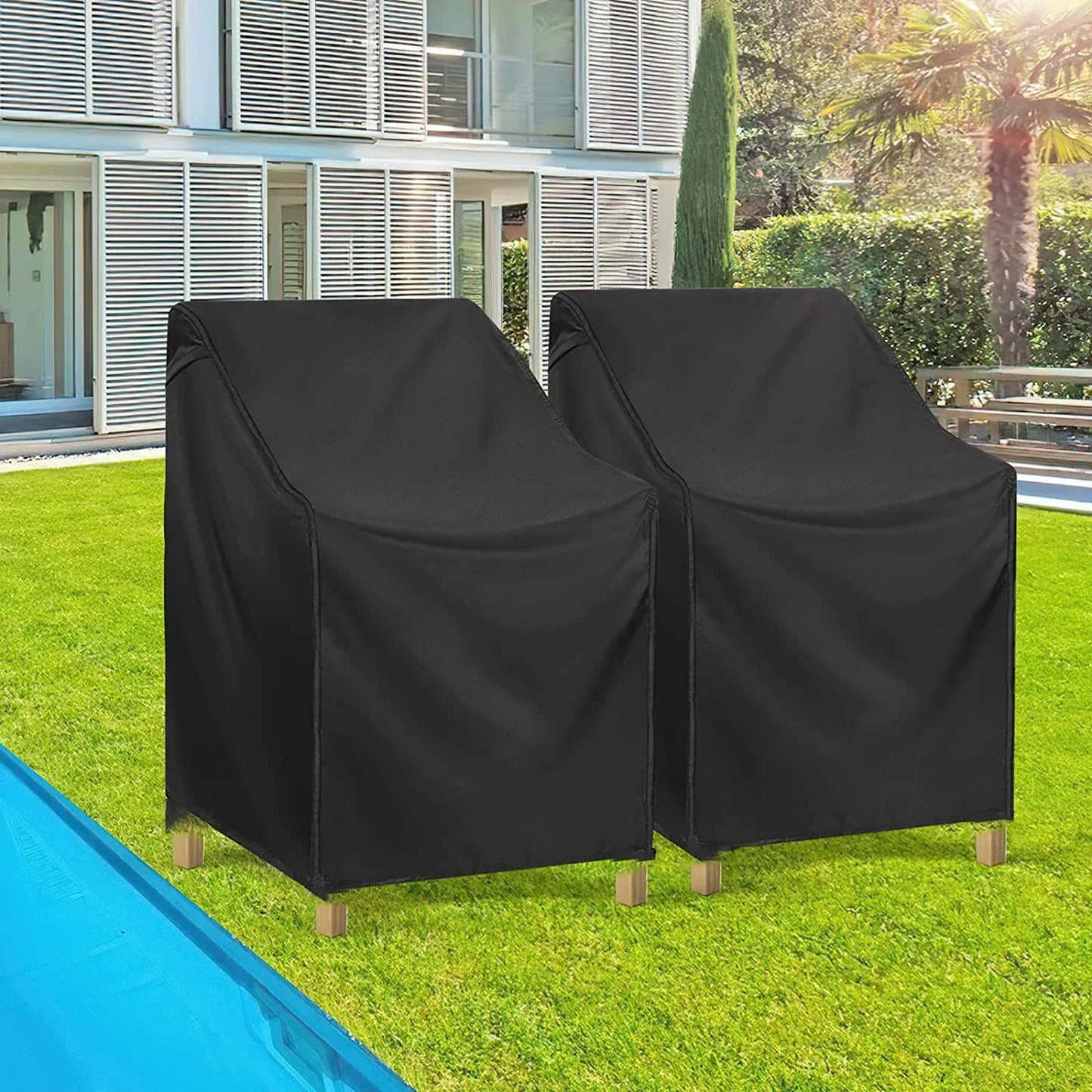 Stacked Chair Dust Cover Waterproof Dust-proof Patio Garden Protector Furniture Outdoor Sofa Armchair Universal Chair Organizer