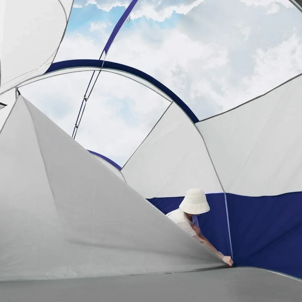 Tent 8 Person Camping Tents, Weather Resistant Family Tent,  Divided Curtain for Separated Room, Portable with Carry Bag